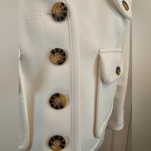 Veronica Beard Isola Stretch Cotton Blend Jacket- Size 14- Off White - Picture 7 of 14